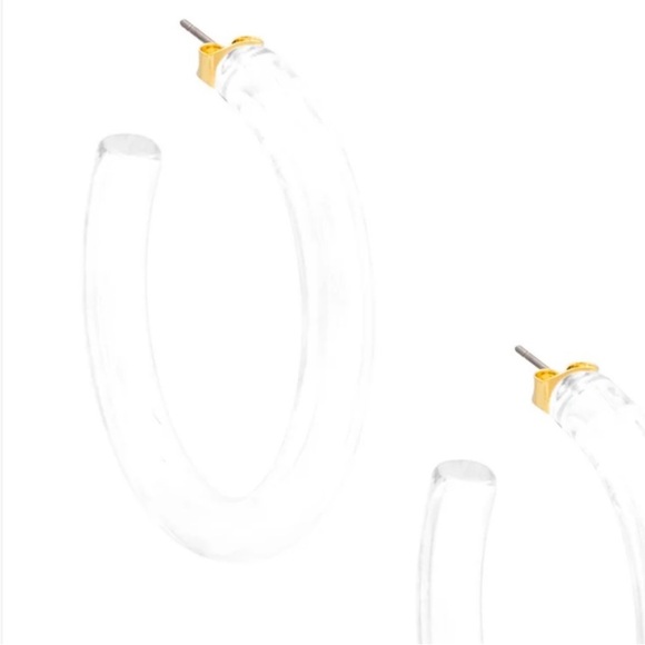 NWOT Lucite Acrylic Hoop Earrings - Picture 2 of 2